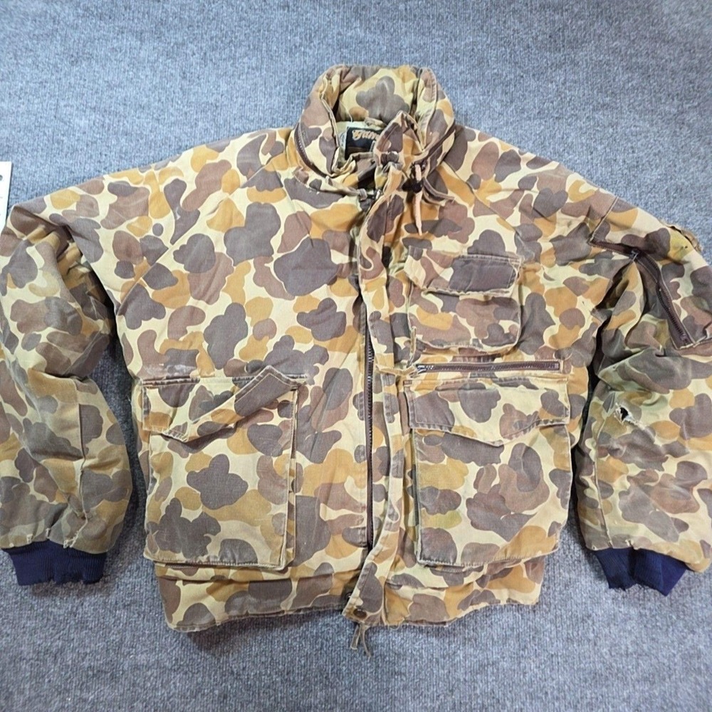 Gamehide Jacket Mens XL Brown Camo Canvas Insulated Bomber Hunting Outdoor
